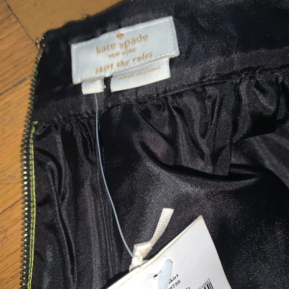 NWT kate spade Madison Ave Exclusive Acid Green Tinsel Coreen Cupcake Skirt RARE - Picture 11 of 13